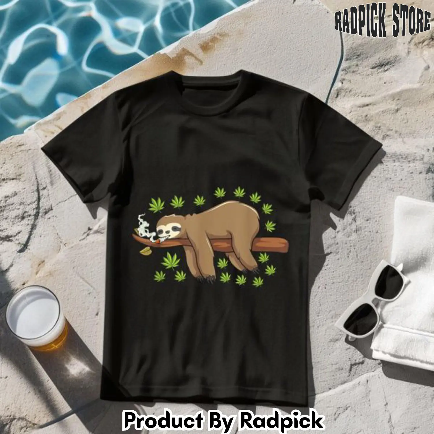 Marijuana weed sloth tshirt rp2642563